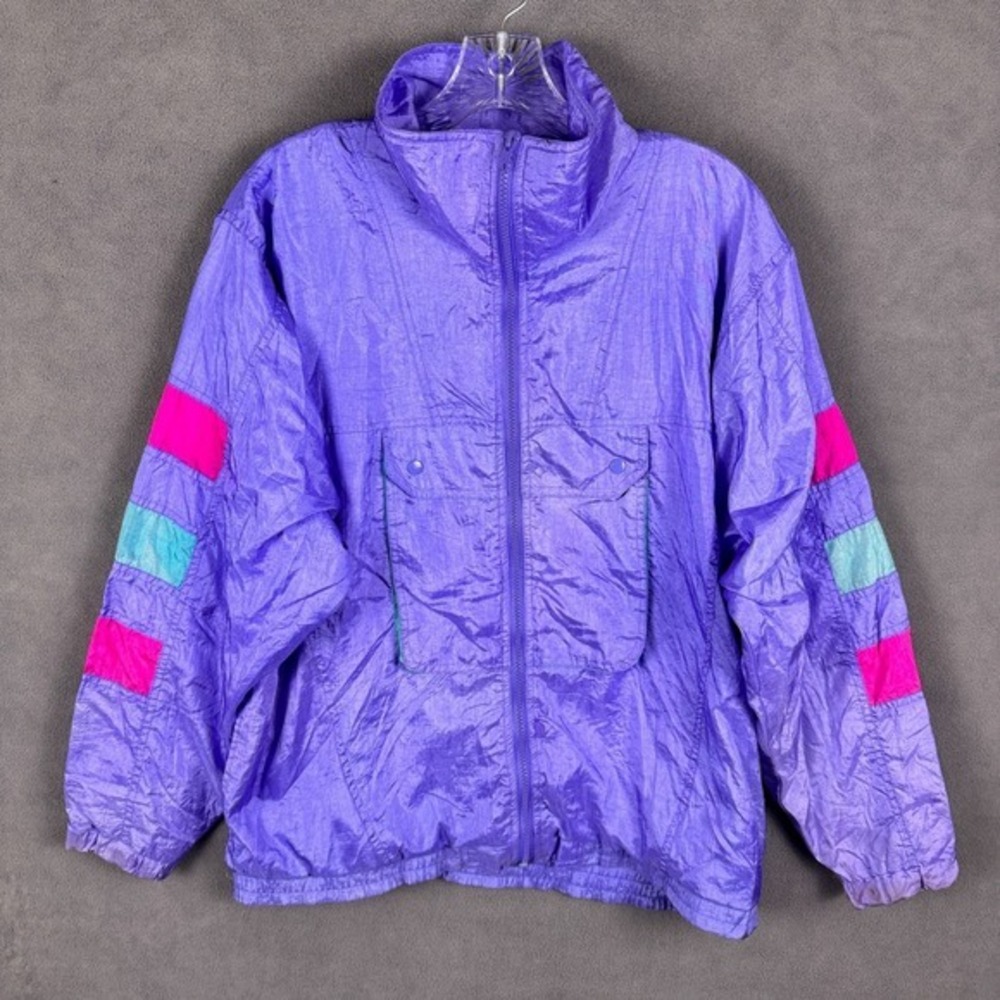 Lavon Windbreaker Jacket‎ Women's M Purple 90'S Vintage